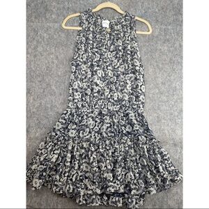Misa Los Angeles Mini Dress Women's Medium Black White Floral Tiered Sleeveless